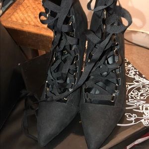 Sexy lace up ribbon Booties